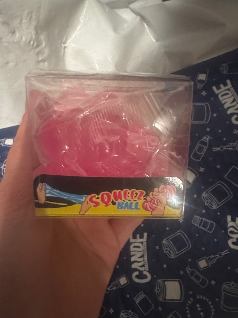 Squeeze Ball by Squeeze - Bright Pink and one blue Sensory Toy